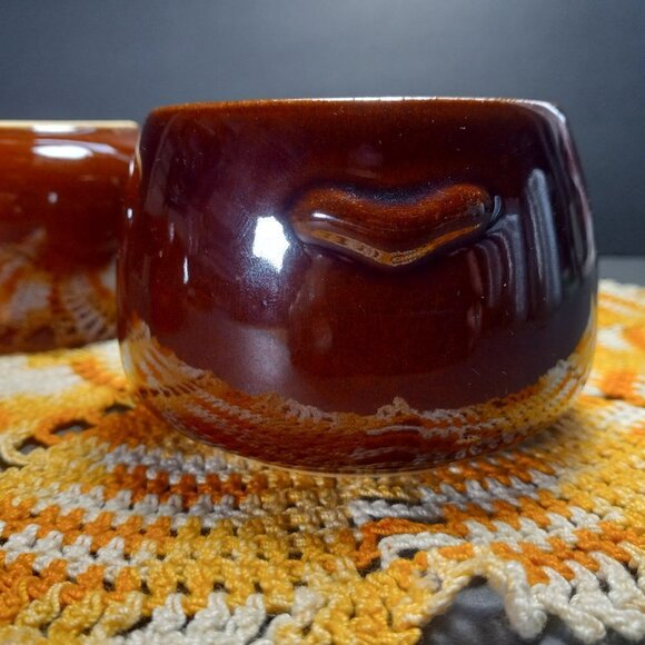 Westbend Bean Bowl Set Of 4 Brown Vintage Stoneware Oven Proof Mid Century 1960s - Picture 7 of 9